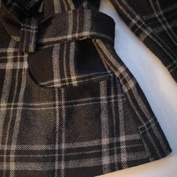 Smart Set Ladies Size 9 Black & Grey Plaid Belted Fully Lined Jacket/Blazer - Picture 5 of 11